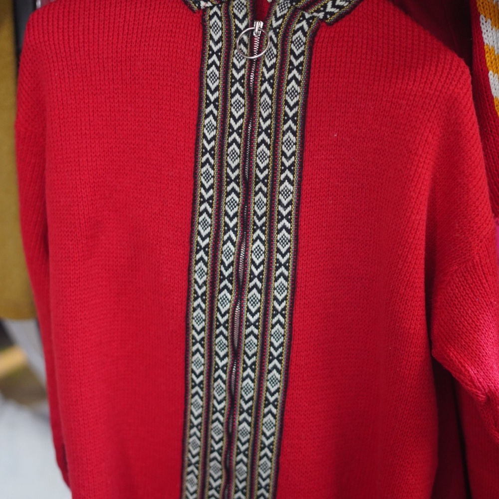 Red Patterned Sweater by - Picture 3 of 3